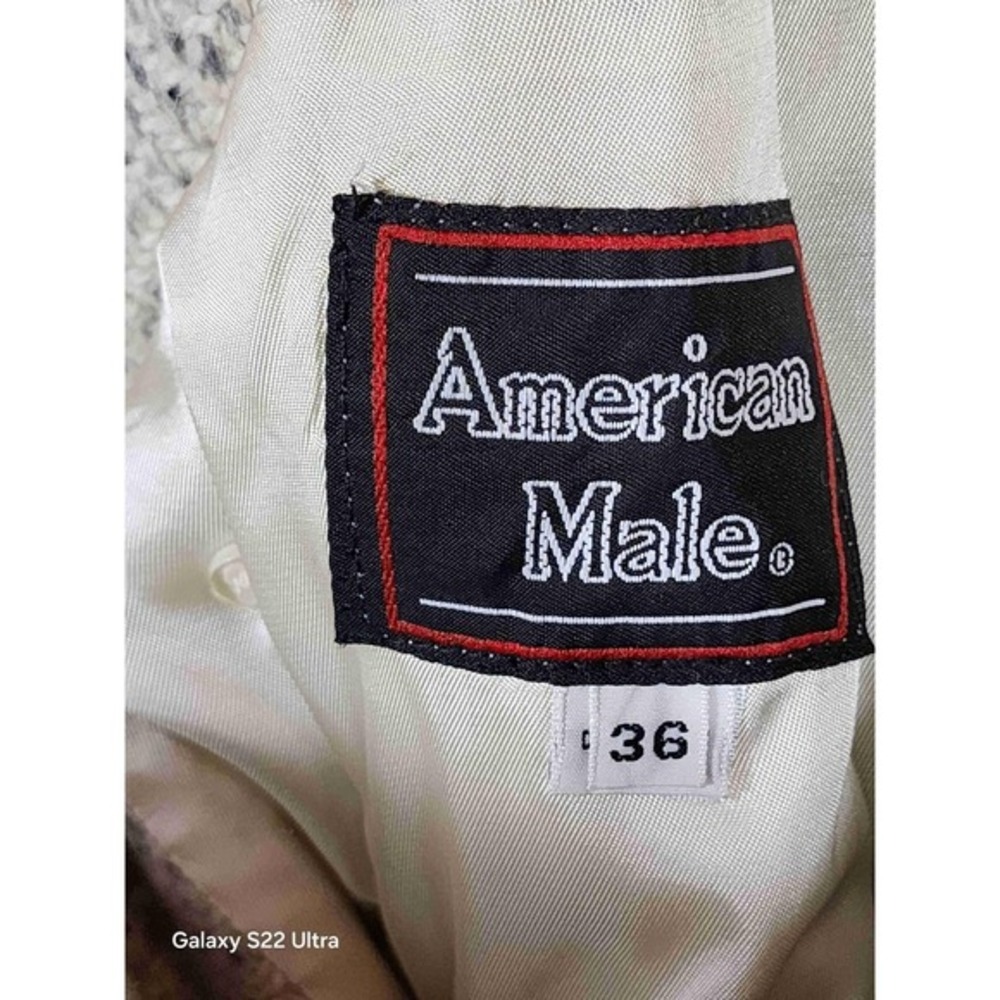 American Male Vintage Heathered Wool Trench Coat Belted Double Breasted USA Made - Picture 6 of 9